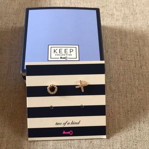 KEEP Collective XO Earrings Pave Rose Gold